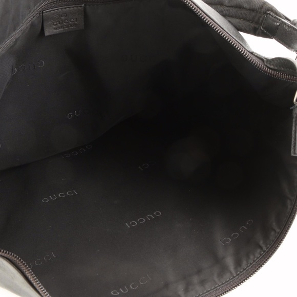 Authentic Gucci Razor Black Leather Bag With Nylon & Leather Strap - Picture 5 of 14